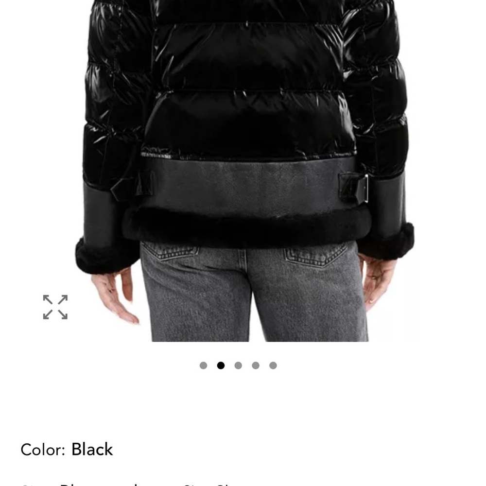 Dawn Levy brand New stunning Glossy Black Puffer Jacket
